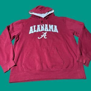 Alabama Crimson Tide Hoodie Mens Large Red Logo Embroidered Pullover Y2K No Tag